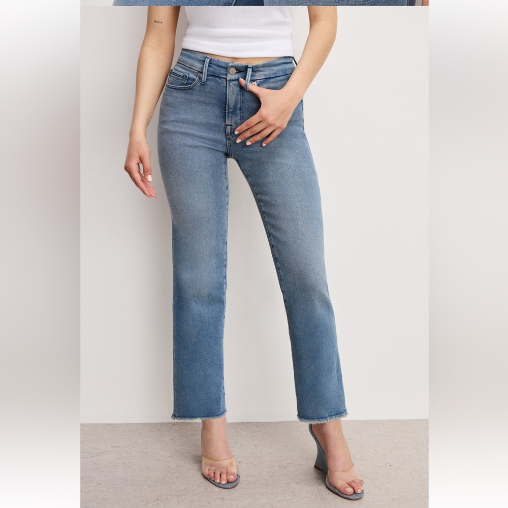 NWOT Good American Good Petite Straight Jeans Size 15 - Picture 3 of 6